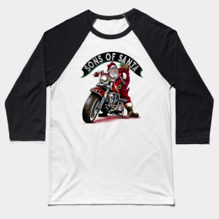 Funny Christmas Gift for Bikers, Sons of Santa Baseball T-Shirt